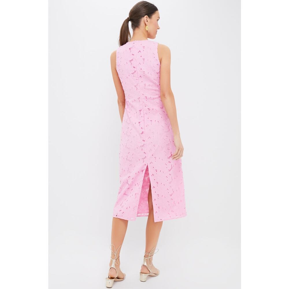 HYACINTH HOUSE Carnation Pink Eyelet Evelyn Midi Dress Size S NWT - Picture 2 of 8